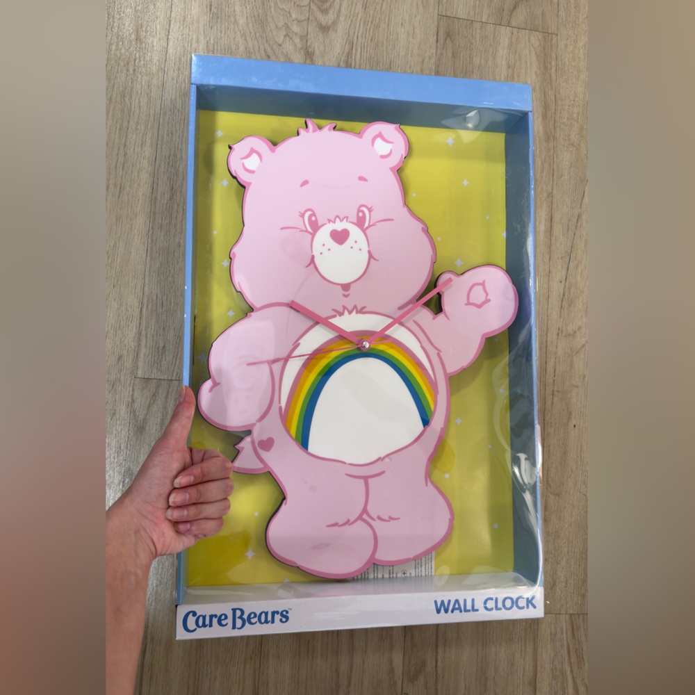 Care Bears CHEER BEAR HUGE figure pink analogue wall clock